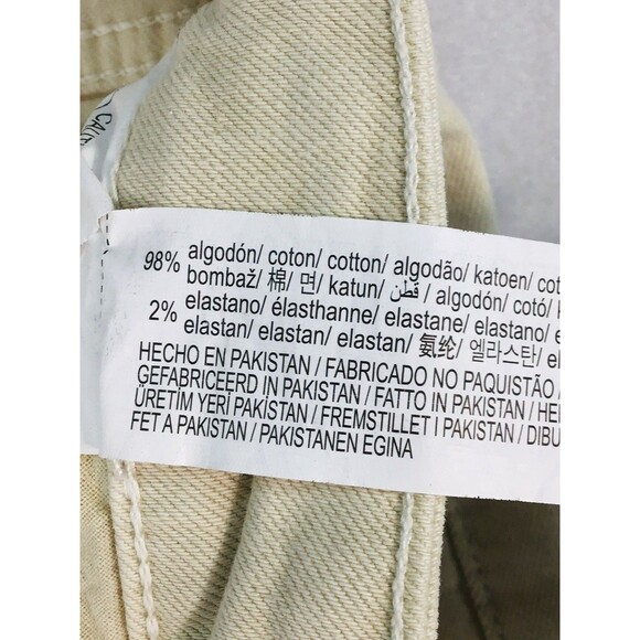 Zara Denim Flared Cropped Jeans Cream Color Women's 10 Raw Hem 26" Inseam - Picture 11 of 15